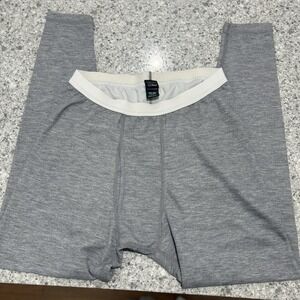 LL Bean Mens Thermal Pants Heather Gray Base Layer Long Johns Medium Made in USA